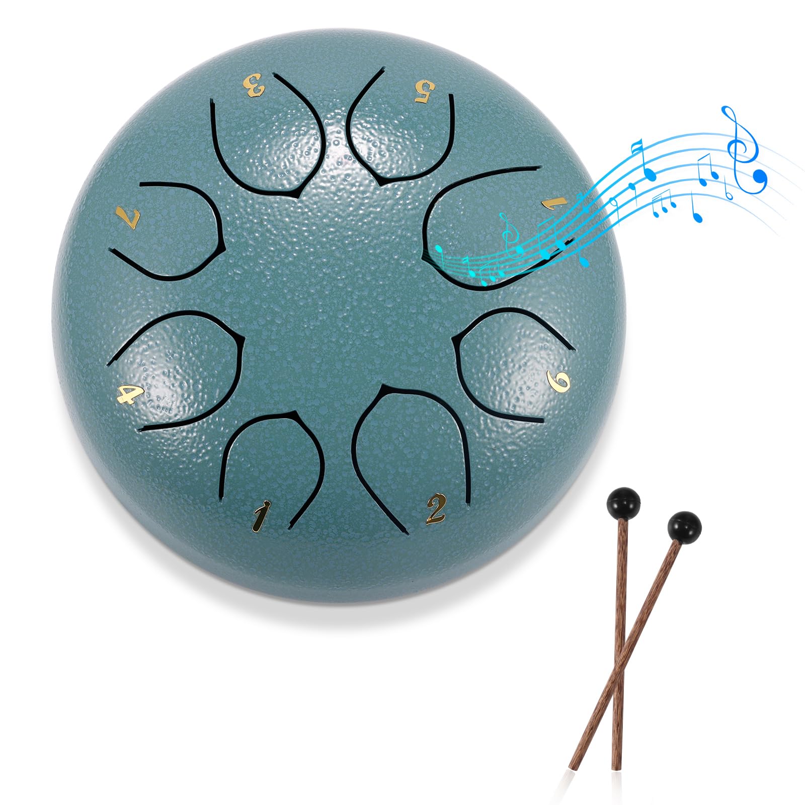 DeeCozy Slit Drums, Steel Tongue Drum, 6 inches 8 Tone D Key, Handpan Drum with Drumsticks, Bag, Finger Cover, Percussion Instrument for Musical Education Concert Mind Healing Yoga Meditation