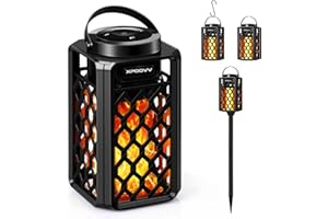 XPOOVV Outdoor Bluetooth Speakers Waterproof Portable Led Flame Speaker with Torch Atmosphere 10w Enhanced Bass for Patio Porch Garden Home Backyard Decor, Gifts for Men Women Couples Dads Moms