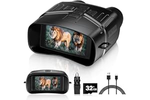 VTIISAMAO Night Vision Goggles - 4K Night Vision Binoculars for Adults, 3'' HD Screen Binoculars can Save Photo and Video with 32GB TF Card