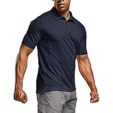 CQR Men's Polo Shirts, Tactical Short Sleeve Golf Performance Shirts, Lightweight Dry Fit UPF 50+ Pique