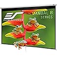 Elite Screens Manual B, 100-INCH 16:10, Manual Pull Down Projector Screen 4K / 8K Ultra HDR 3D Ready Auto-Lock Mechanism, 2-YEAR WARRANTY, M100X