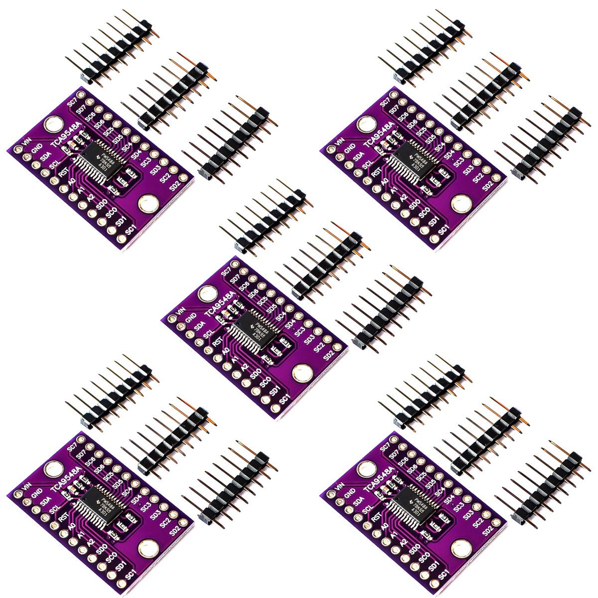 Youmile 5PACK Expansion Board TCA9548A I2C IIC Multiplexer Breakout Board 8 Channel Expansion Board for Arduino