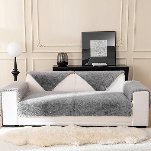 jianyana Sofa Covers, Super Soft Stylish Couch Covers Plush Sofa Slipcovers Anti-slip Durable Universal Furniture Protector for Bench Sofa 2 3 4 3 Seater Sofa l-shape Sofa（3 Seater）