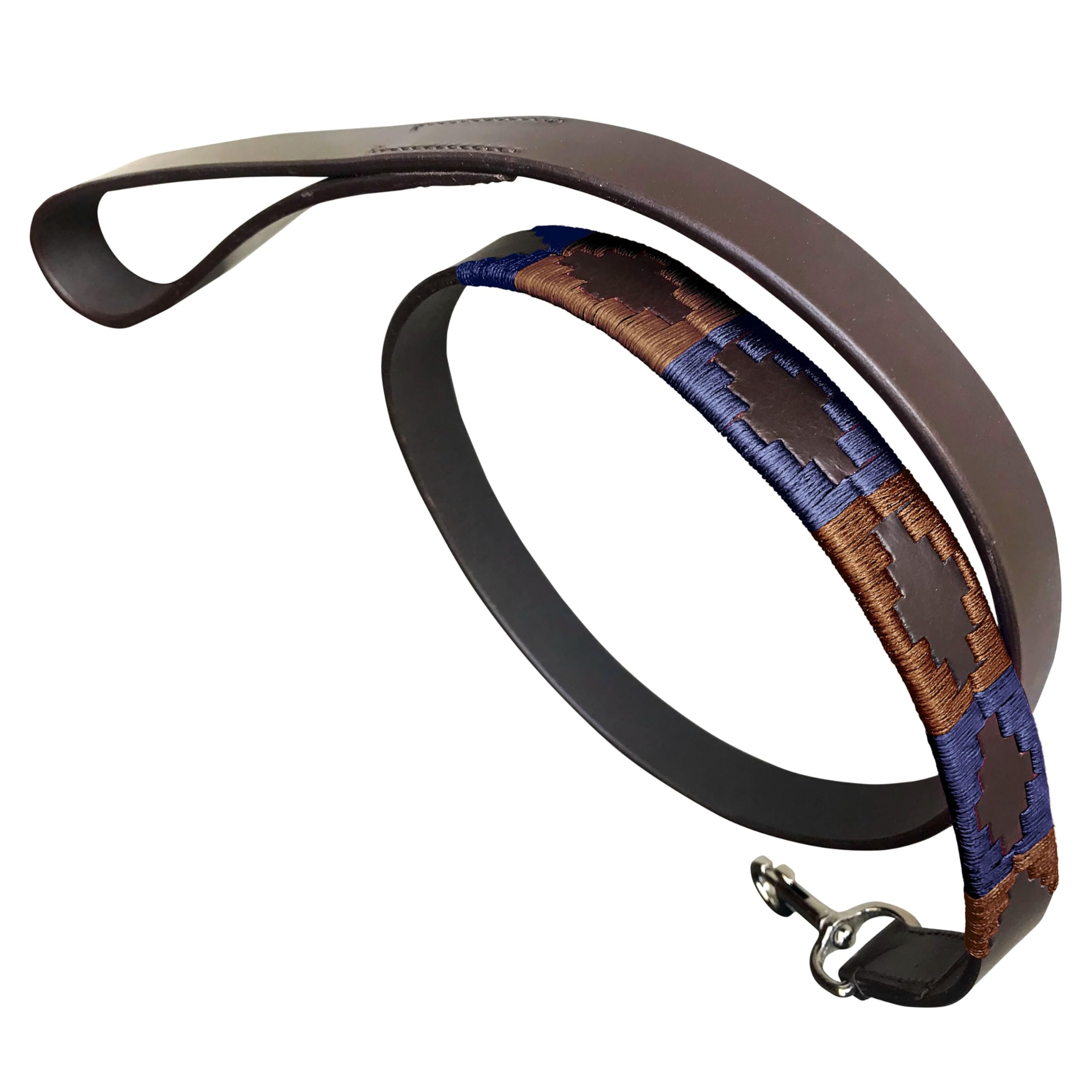 Carlos Diaz Genuine Leather Waxed Embroidered Polo Dog Lead