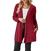 Cardigans Sweaters for Women Lightweight Long Sleeve Open Front Casual Fall Winters Cardigan with Pockets (S-3XL)