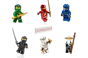 LEGO NINJAGO Legacy Minifigure Combo Pack - Lloyd, Jay, Kai, Cole, Zane, Master Wu (with Weapons)