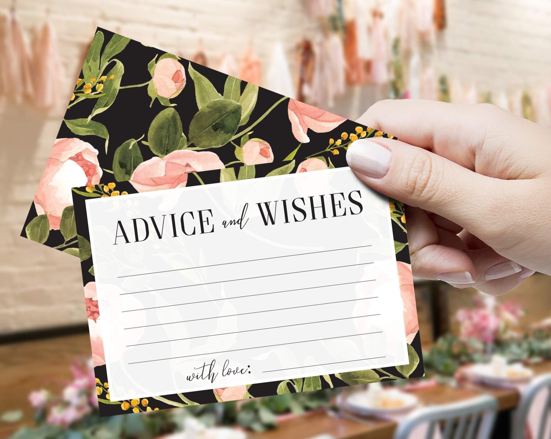 Advice Cards & Wishes - Set of 40 - Words of Wisdom for Marriage and Weddings, Bridal and Baby Shower, Graduation, Retirement Party and Birthdays, Parents to be – Game and Alternative Guestbook