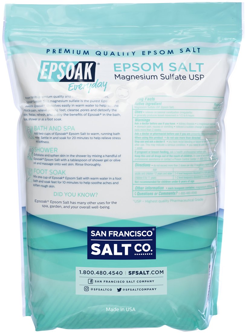 Epsoak Epsom Salt 5 lbs. Magnesium Sulfate USP Buy Online in KSA