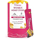 Shilajit Honey Sticks for Women with Shatavari & Saffron | 75%+ Fulvic Acid & 85+ Trace Minerals for Hormonal Balance, Energy, Focus & Stamina | Strawberry Flavor, 30 Count.