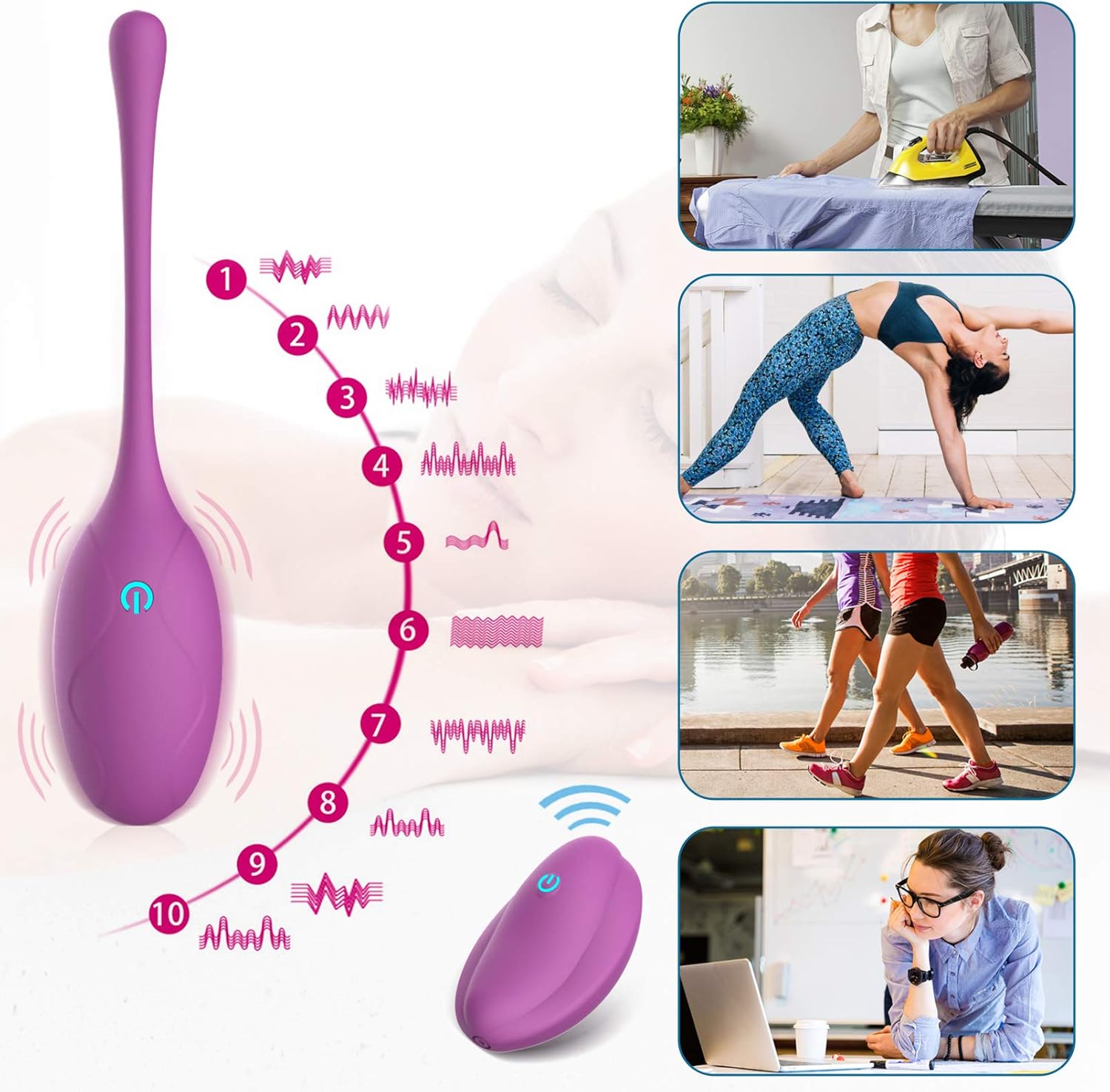 Kegel Exercise Balls by AL'OFA Premium Ben Wa Ball Tightening & Strengthen Bladder Control Trainer Pelvic Floor Exerciser for Beginners & Advanced - Doctor Recommended (Purple): Health & Personal Care