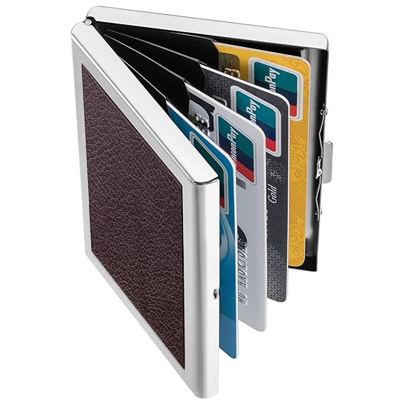 DMFLY RFID Blocking Credit Card Holder, Slim Wallet with Six Slots for Credit Cards