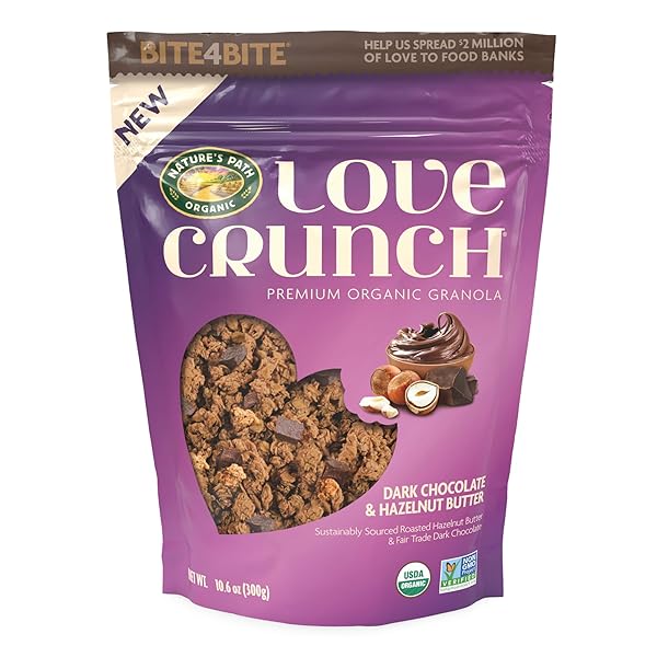 LOVE CRUNCH ORGANIC DARK CHOCOLATE & HAZELNUT BUTTER...