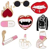 Enamel Pin Set Witchy Jewelry for Women Punk Cute Brooches for Party Vampire Skull Witch for Costume Decoration Enamel Pins P