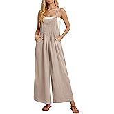 IWOLLENCE Women's Summer Jumpsuits Boho Wide Leg Overalls Casual Loose Rompers with Pockets 2025