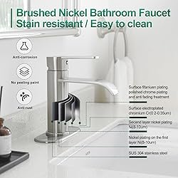 VOTON Brushed Nickel Bathroom Faucets, Single