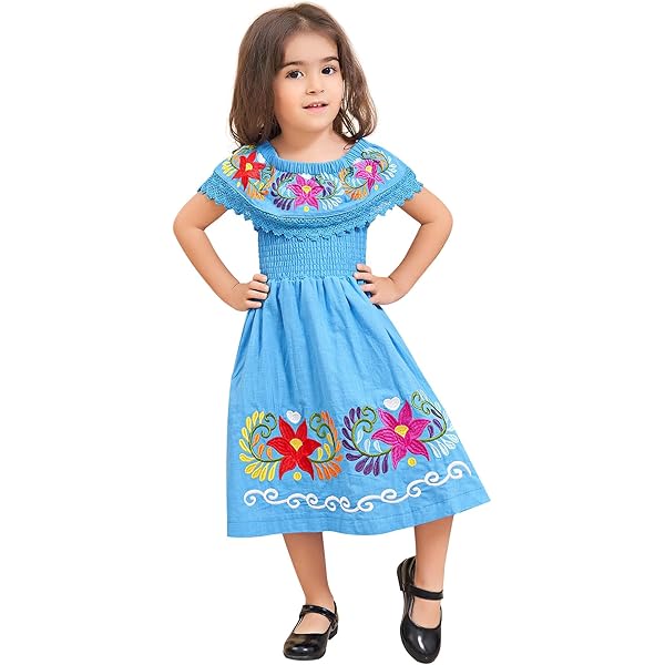 Honduras Traditional Women Fiesta Dress S Turquoise, White at Amazon  Women's Clothing store