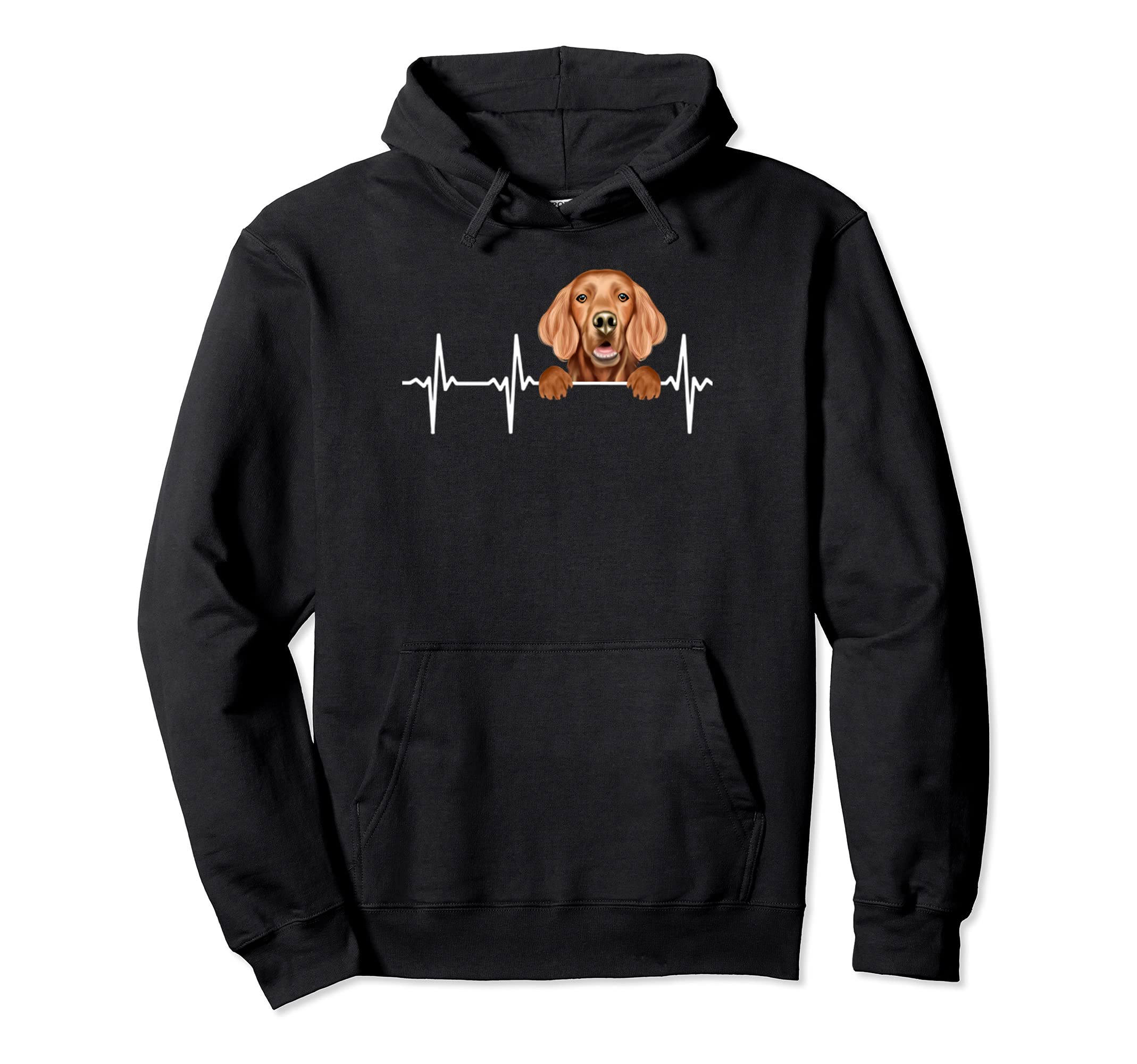 Funny Dog Heartbeat For Irish Setter Lovers Pullover Hoodie