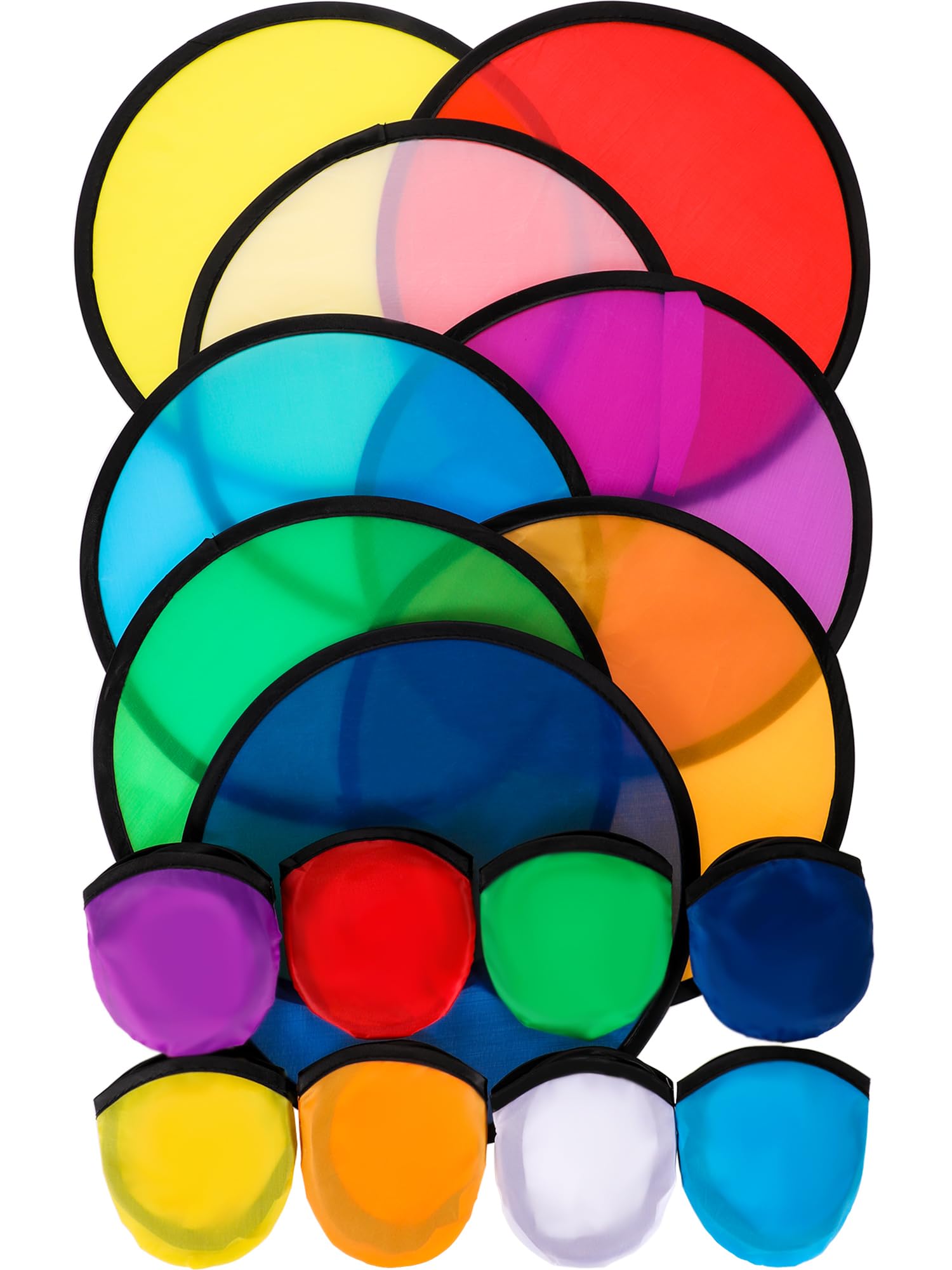 Gejoy Birsppy 24 Pieces Foldable Flying Disc Fans Set Beach Flying Disc for Party Creative Gift Halloween Christmas New Year, 8 Colors