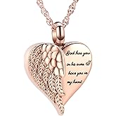 shajwo Cremation Heart Urn Necklace Ashes Jewelry for Women Men Keepsake Pendant Memorial Locket Ash Holder