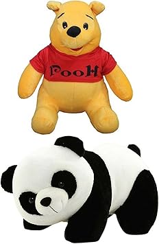Combo Panda with Pooh Stuffed Toys Teddy Bears