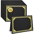 30 Packs Certificate Holders, Black Certificate Covers, Diploma Holders, Certificate Folders with Gold Foil Border for Letter Size 8.5" x 11" Certificates, Diploma, Documents, Award Cover