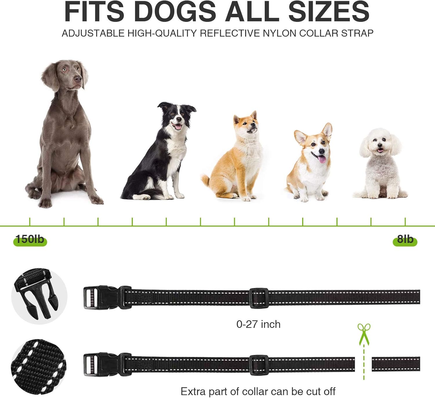 Dog Bark Collar, Rechargeable Bark Collar with Beep Vibration and Shock, Dog Bark Collar for Small Medium Large Dogs : Pet Supplies