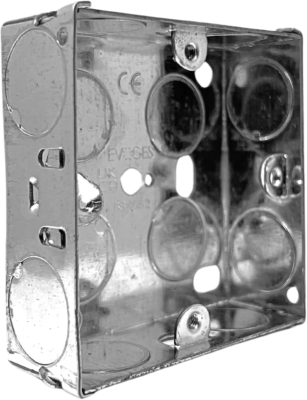 EVOGES 1 Gang 25mm Metal Back Box 1.0mm Thickness BS4662 Standard Electrical
