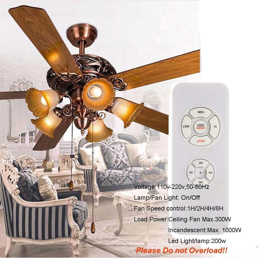 Lphumex Universal Ceiling Fan Remote Timing Wireless Control White