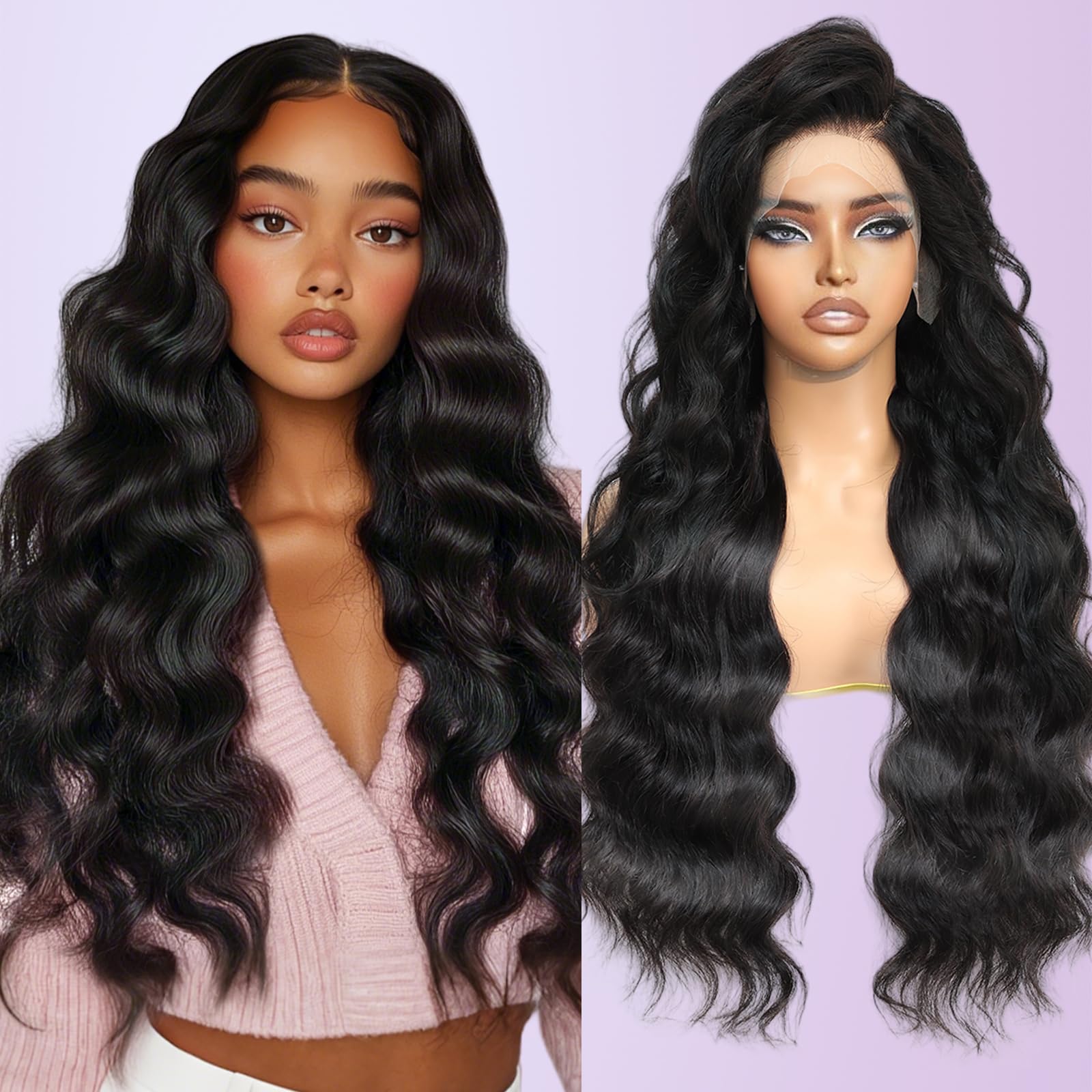 Body Wave Wigs Human Hair 200% Density, Lace Frontal Wigs for Women, Brazilian HD Lace Front Wigs Virgin Glueless Wig Human Hair Pre Plucked With Natural Hairline 30 inch — image 1
