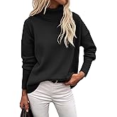 Zeagoo Women's Turtleneck Sweater 2026 Fall Winter Chunky Knitted Pullover High Low Hem Trendy Basic Jumper Top