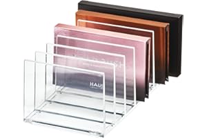iDesign Signature Series by Sarah Tanno 7-Compartment Makeup Palette Organizer, Clear/Matte White