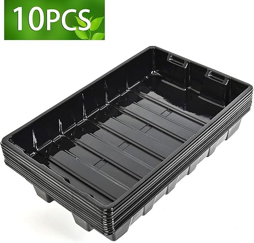 10 Pack Strong Plant Growing Trays, Extra Strength Durable