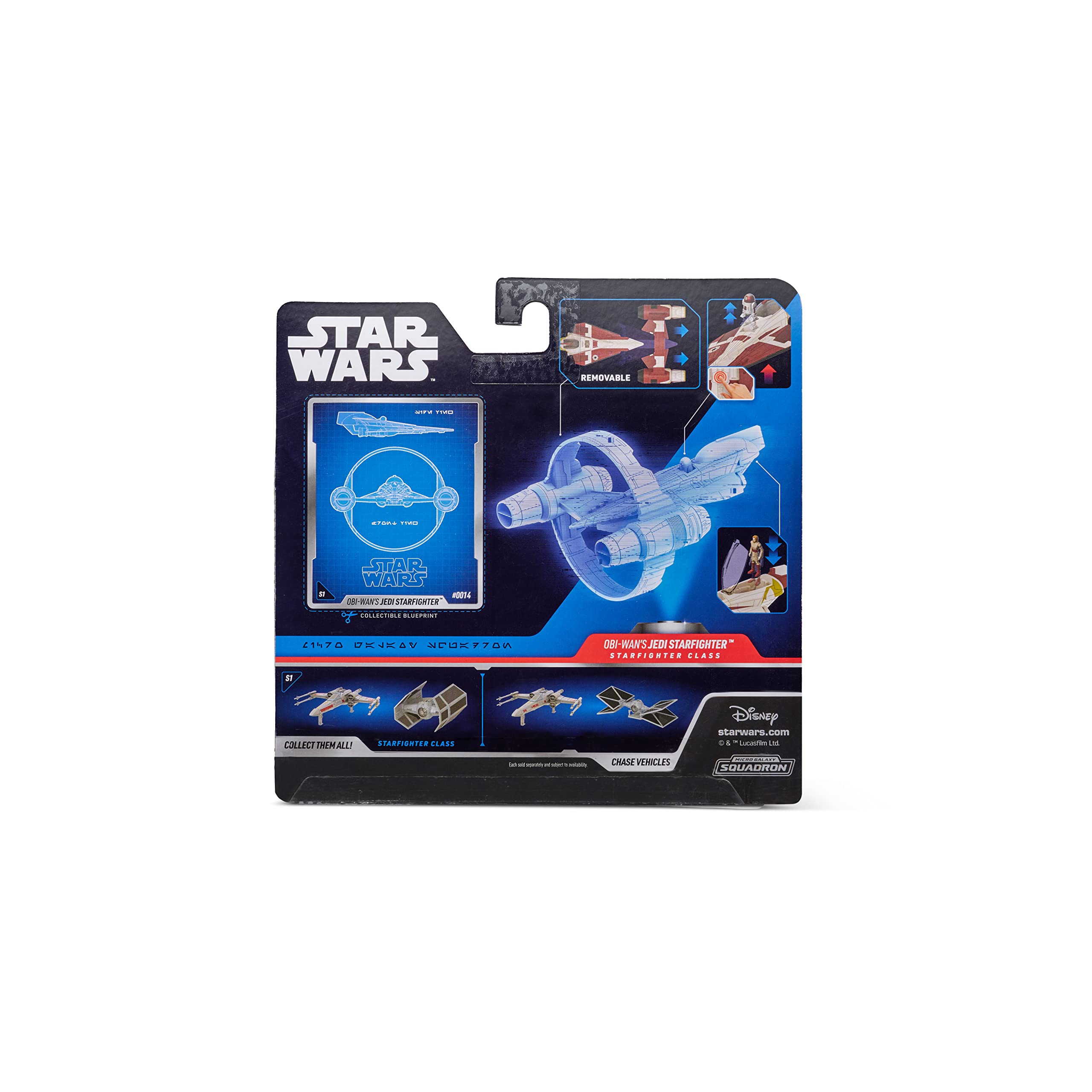 Star Wars Mission Fleet – Obi-Wan Kenobi Jedi Starfighter 6,3 Cm Avec Figurine – Lanceur Mobile – Dès 4 Ans