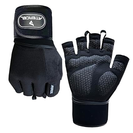 Atercel Weight Lifting Gloves With 20 Leather Wrist Wraps Support Best Workout Exercise Gloves For Powerlifting Crossfit Training Breathable