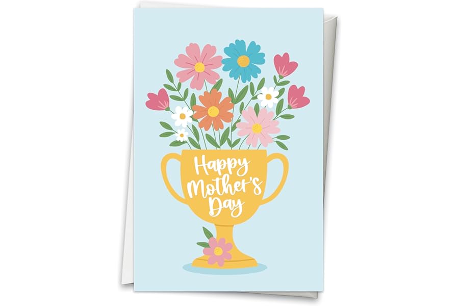 Hadley Designs Happy Mothers Day Card For Mom - 8x5.3in Mother's Day Card For Mom, Mother Gift Greeting Cards, Premium Single Mother Cards From Daughter and Son, Designed in USA