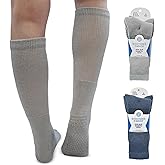 Doctor's Choice Non-Slip Diabetic Crew Socks for Men | Hospital & Slipper Grip Non-Binding Moisture-Wicking Neuropathy Socks