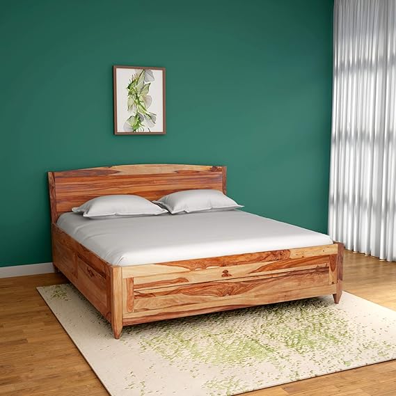 Godrej Interio Centaurus Solid Wood King Size Bed With Storage Matte Finish Natural Amazon In Furniture