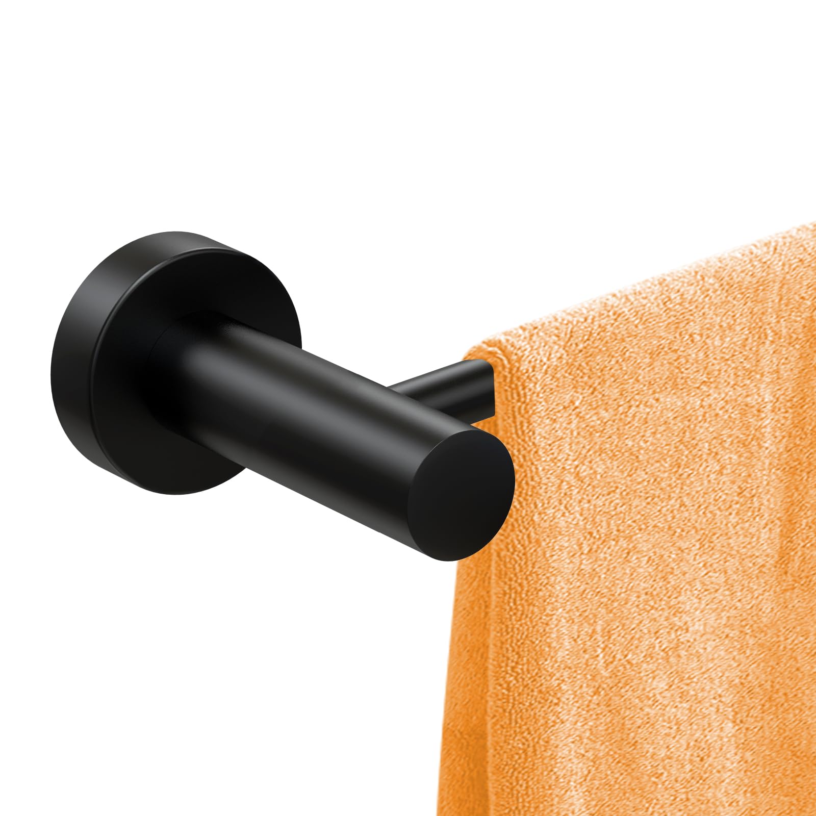 HONPHIER Adjustable Towel Rack 43-72CM Wall Mounted Towel Rail SUS304 Stainless Steel Towel Holder Towel Bars for Kitchen Bathroom Toilet Hotel Office, Black (Single Bar)