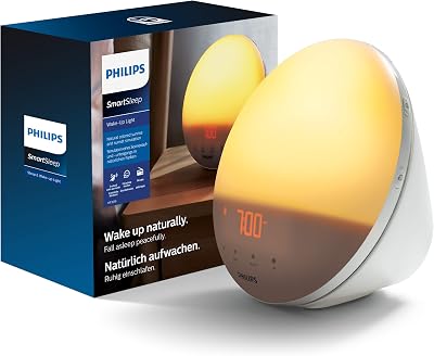 Philips Wake Up Light HF3519/01 White Sunrise Simulation 5 Sounds