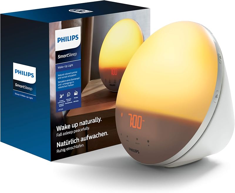 Philips Wake Up Light HF3519/01 White Sunrise Simulation 5 Sounds