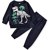 HIHA Toddler Boy Dinosaur Sweatshirt Outfits Long Sleeve Sweatshirt Tops Pants Spring Clothes Set