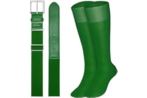 XZQTIVE Baseball Belt and Socks Combo Set Adjustable Softball Belt and Socks Elastic Waist Belt for Youth Adult