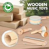 Vanplay Kids Musical Instruments Set Wooden Toddler Toys Maracas Drum view 5