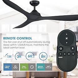 Ceiling Fans without Lights 56 Inch Black Ceiling