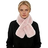 Lina & Lily Faux Fur Pull-Through Women's Winter Collar Scarf Neck Warmer Rectangle Fluffy