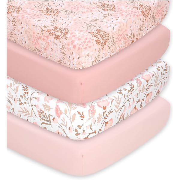 Lot De 2 Housses Coton Pour Matelas à Langer – 84x43 Cm, Lavables, Pour Poussette Et Table à Langer