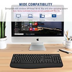 EDJO Wireless Keyboard, 2.4G Ergonomic Full Size