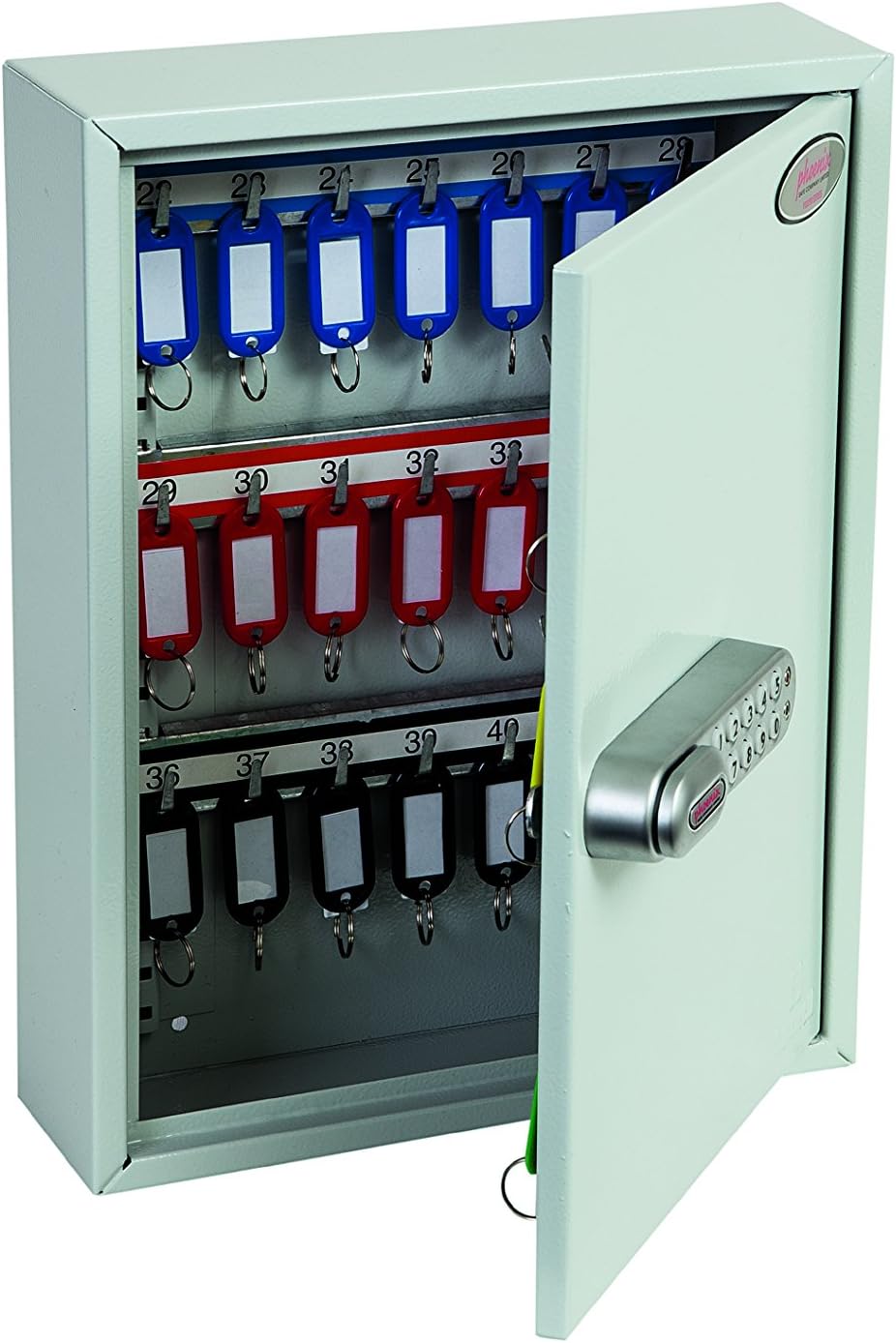 Phoenix Safe Company - KC0601E Commercial Key Cabinet - 42 Hooks, Light Grey - Image 4