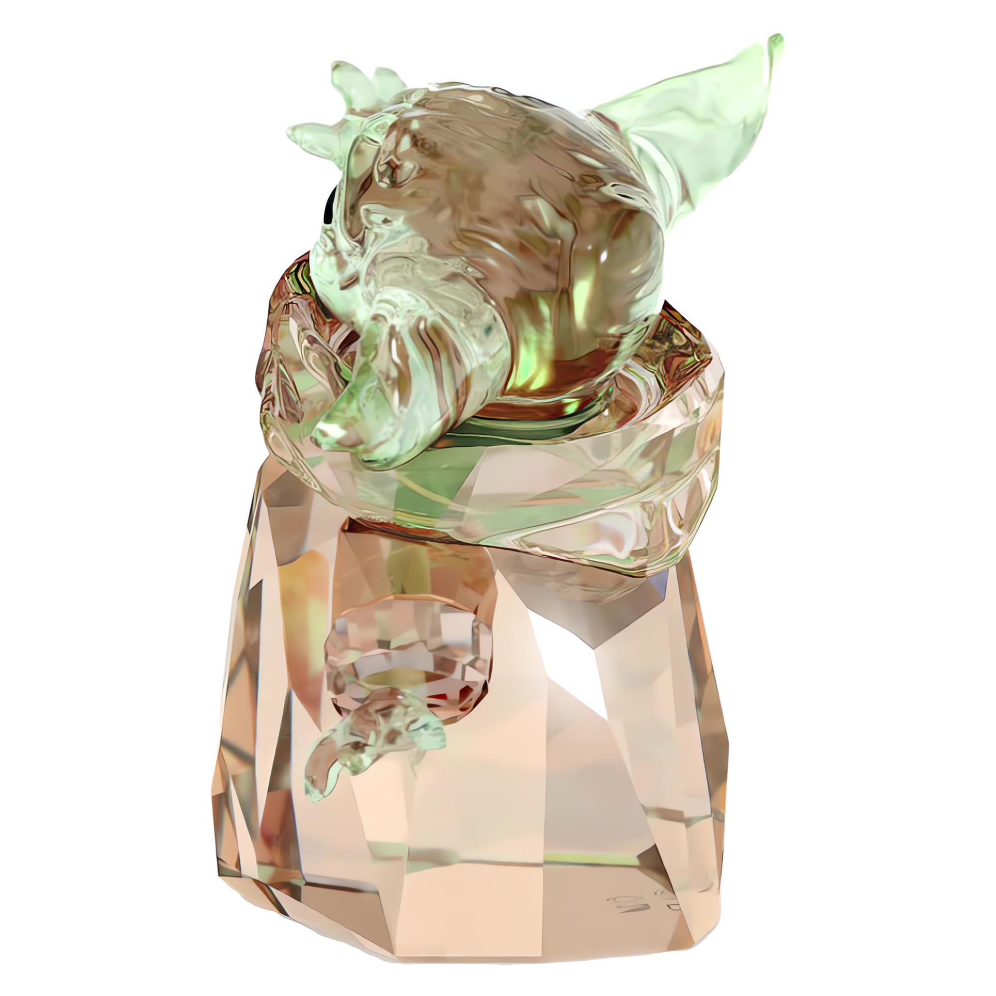 Swarovski Star Wars The Mandalorian, The Child Crystal Figurine, Teal and Brown Crystals