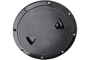Dioche 10 Inch De8-Inch Round Deck Plate - UVResistant Black Inspection Hatch Cover for Marine Boat and RV - Durable ABS Mate